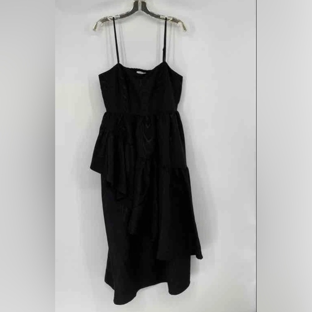 kate spade Black Asymmetrical Tiered Spaghetti-Strap Dress - Picture 2 of 8